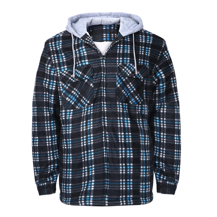 
wholesale new design polar fleece pullover windbreaker plaids outdoor man shirts 