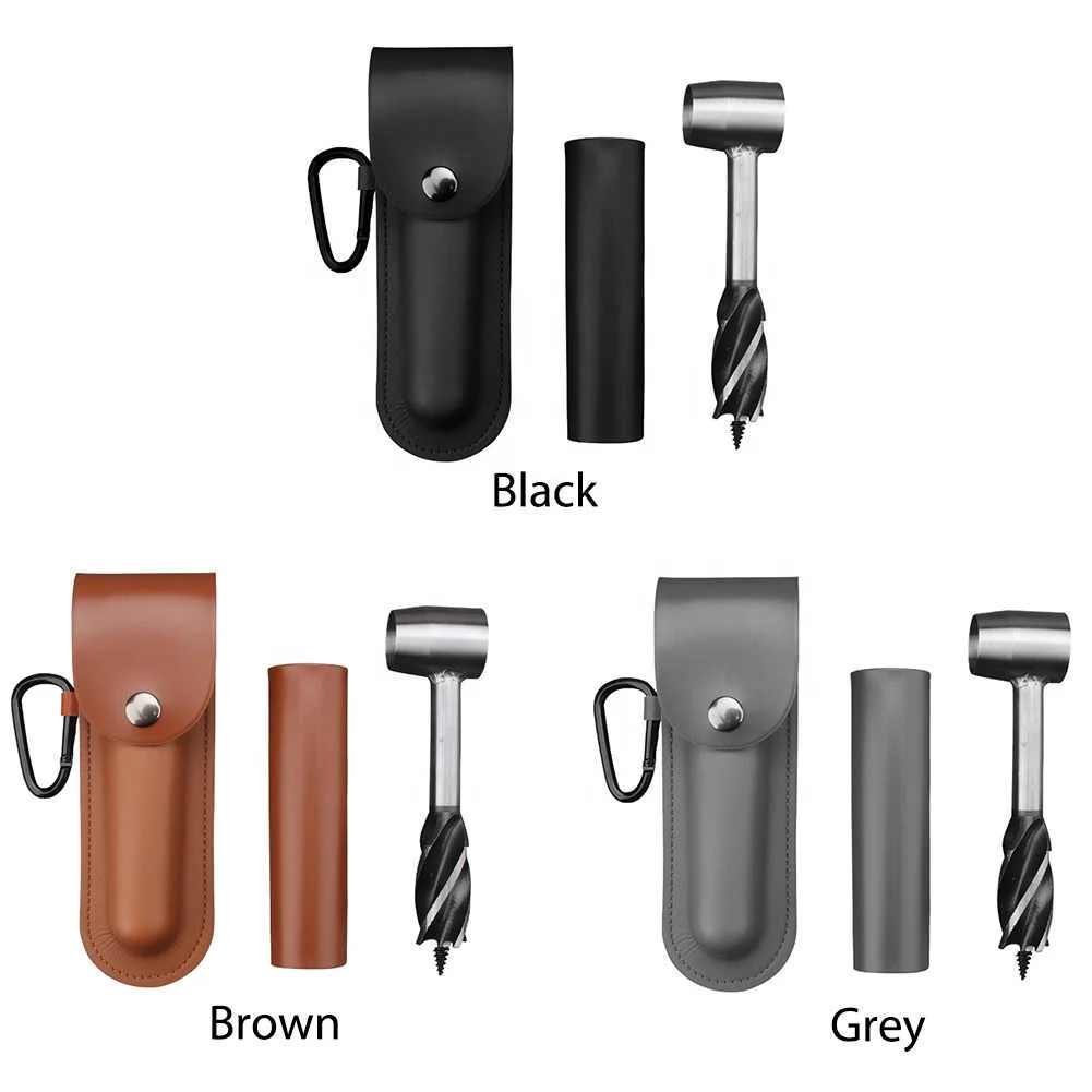 Auger Drill Bits Outdoor Survival Punch Tool Camping Bushcraft Manual Hole Maker Wrench Wood Drill Core Woodworking