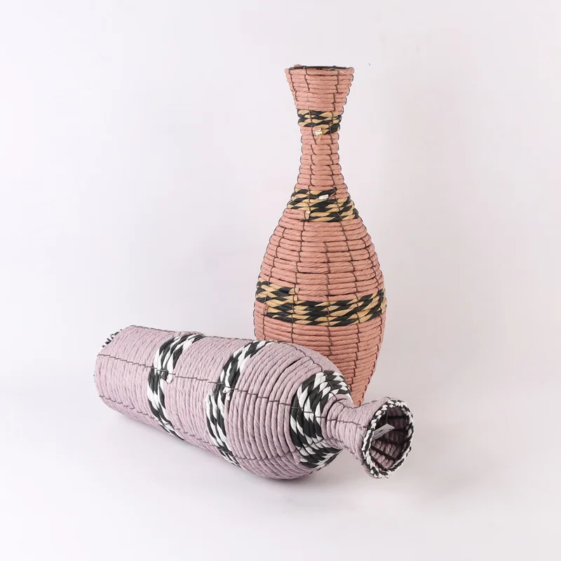 Commission Paper  Woven Vase Art Vase home Tabletop Decoration natural Plants Flower Pot for home decor