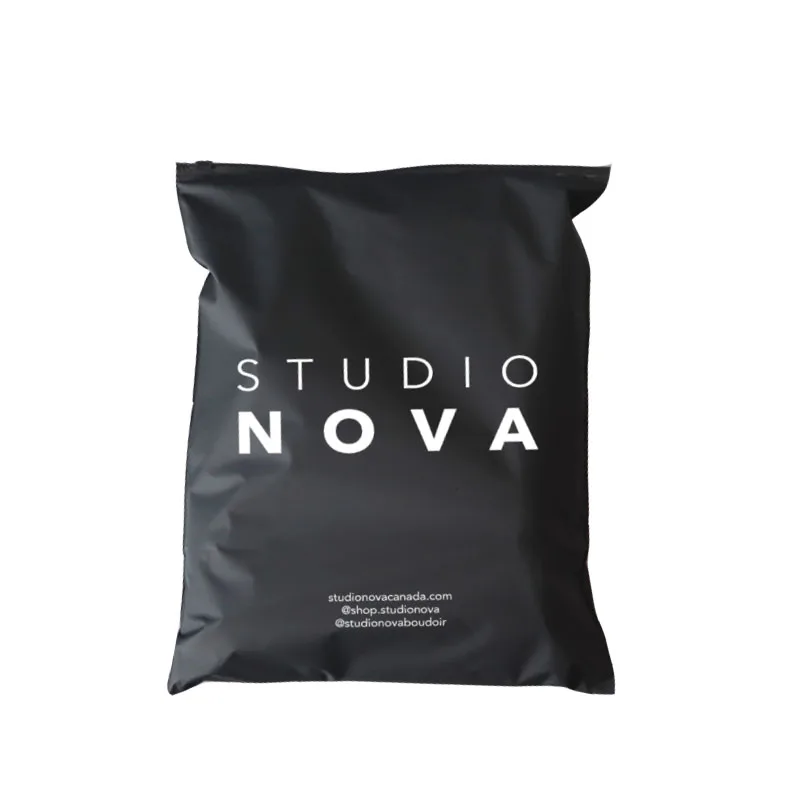 Custom Logo Clothing Packaging Black Frosted Zipper Bags Clear Frosted Ziplock Plastic Zip Bag Poly Zipper Bag