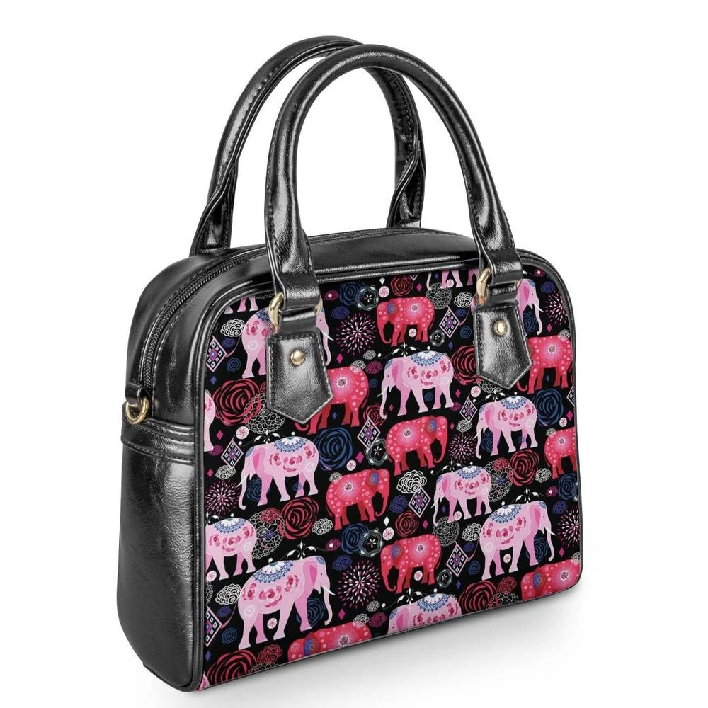 
women handle bag stripes classic painted elephant with flower tribal stripe seamless pattern tote handbag and purse for ladies 