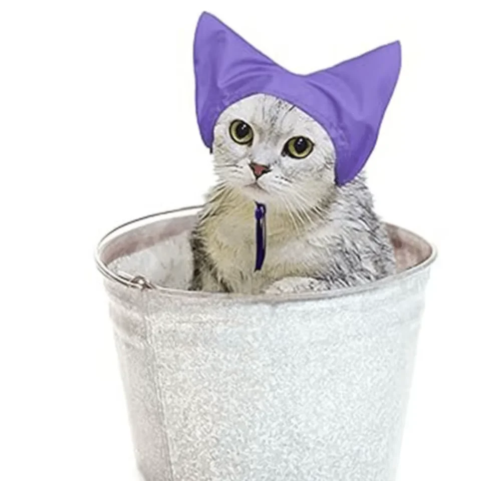 Cat Shower Caps Waterproof Bath Cap for Washing Bathing Raining Cats Ears Cover Guard Prevent Moisture and Water