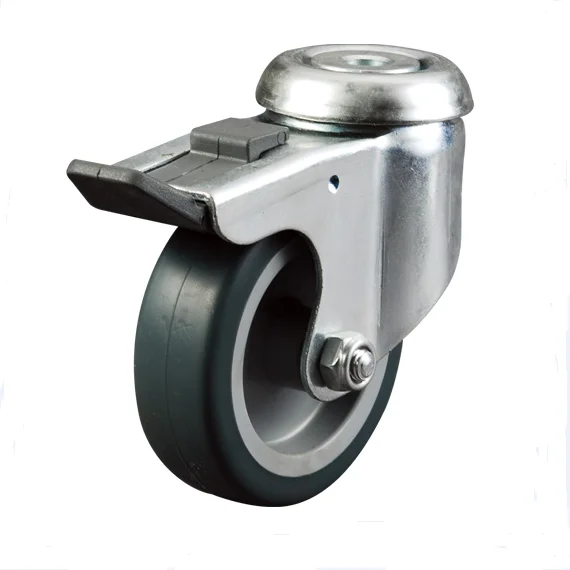 75mm Swivel Hollow Kingpin Caster Wheel with total brake