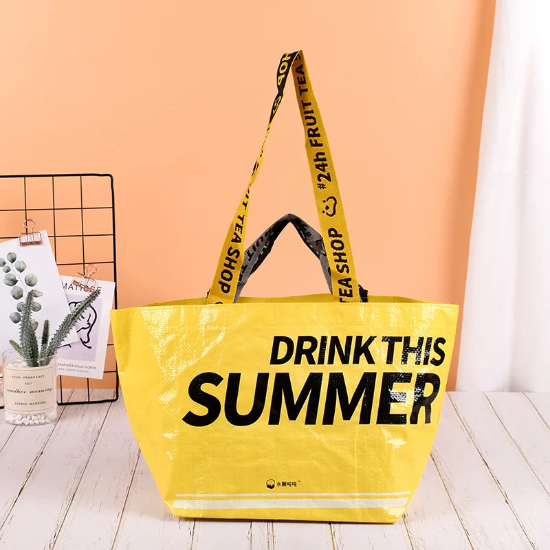 Fashion Heavy Duty Print Folding Reusable Tote Bag Portable Pp Large Foldable Grocery Shopping Bags