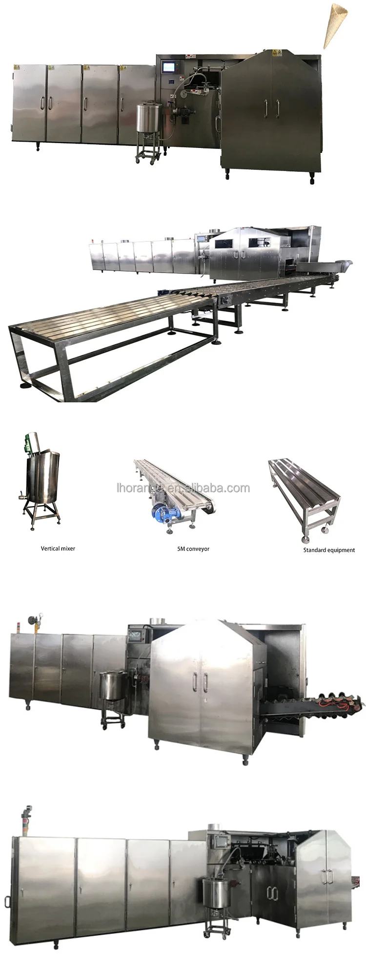 Fully Automatic Large Capacity Ice Cream Rolled Sugar Cone Making Machine