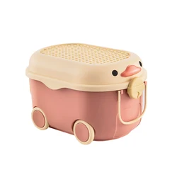 OEM Customized Cartoon Appearance Lovely Duck storage Box Large size Kid toys organizer Bin Used for children to form habit