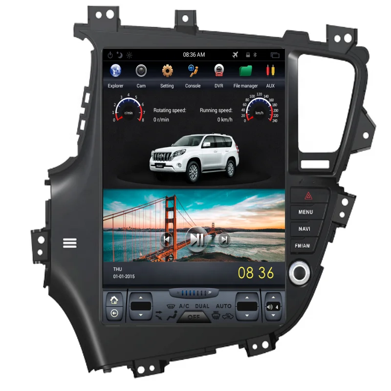 Bosstar  12.1 inch tesla style Android car radio  navigation GPS dvd player for kia k5 with mirror link