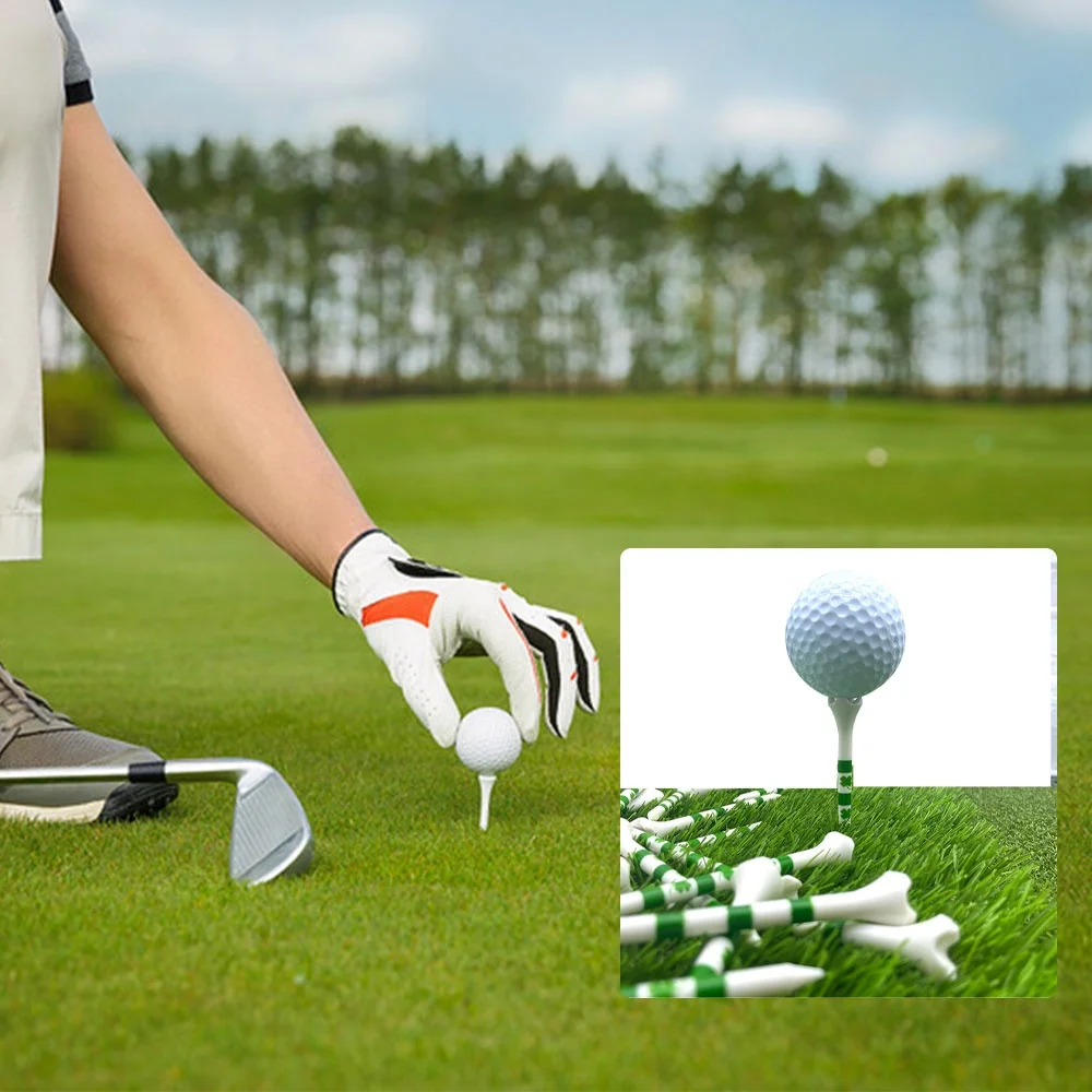 Wholesale 3 1/4 inch 83mm Four Prongs Golf Tee with Four-leaf clover Printing Golf Ball Holder Golf Training Practice tees