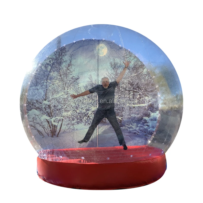 Outdoor Giant Christmas Inflatable Snow Globe With Background,Christmas Advertising Inflatables For Rent
