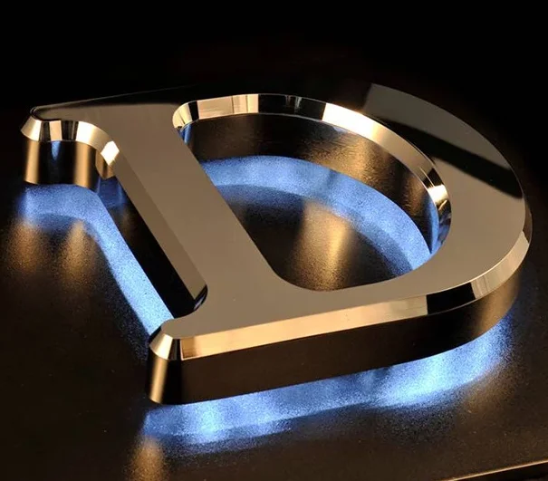  Пользовательский логотип наружная реклама 3D акриловые светодиодные края горит знак доска для