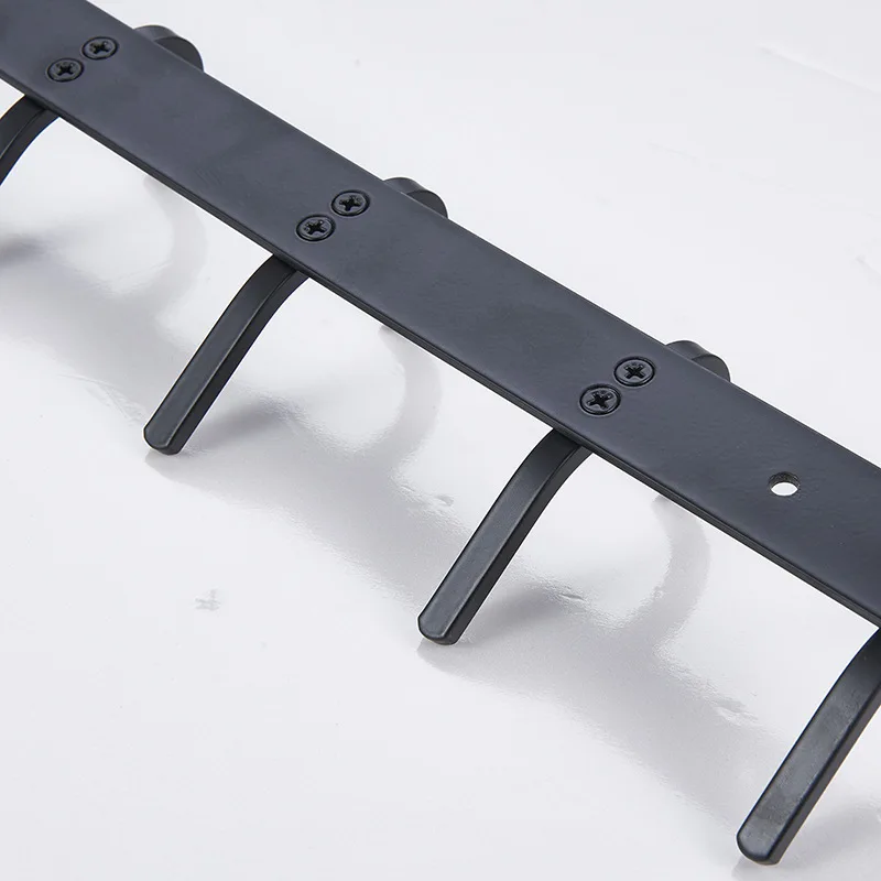 Black Stainless Steel Wall Mounted Coat Hooks Rack