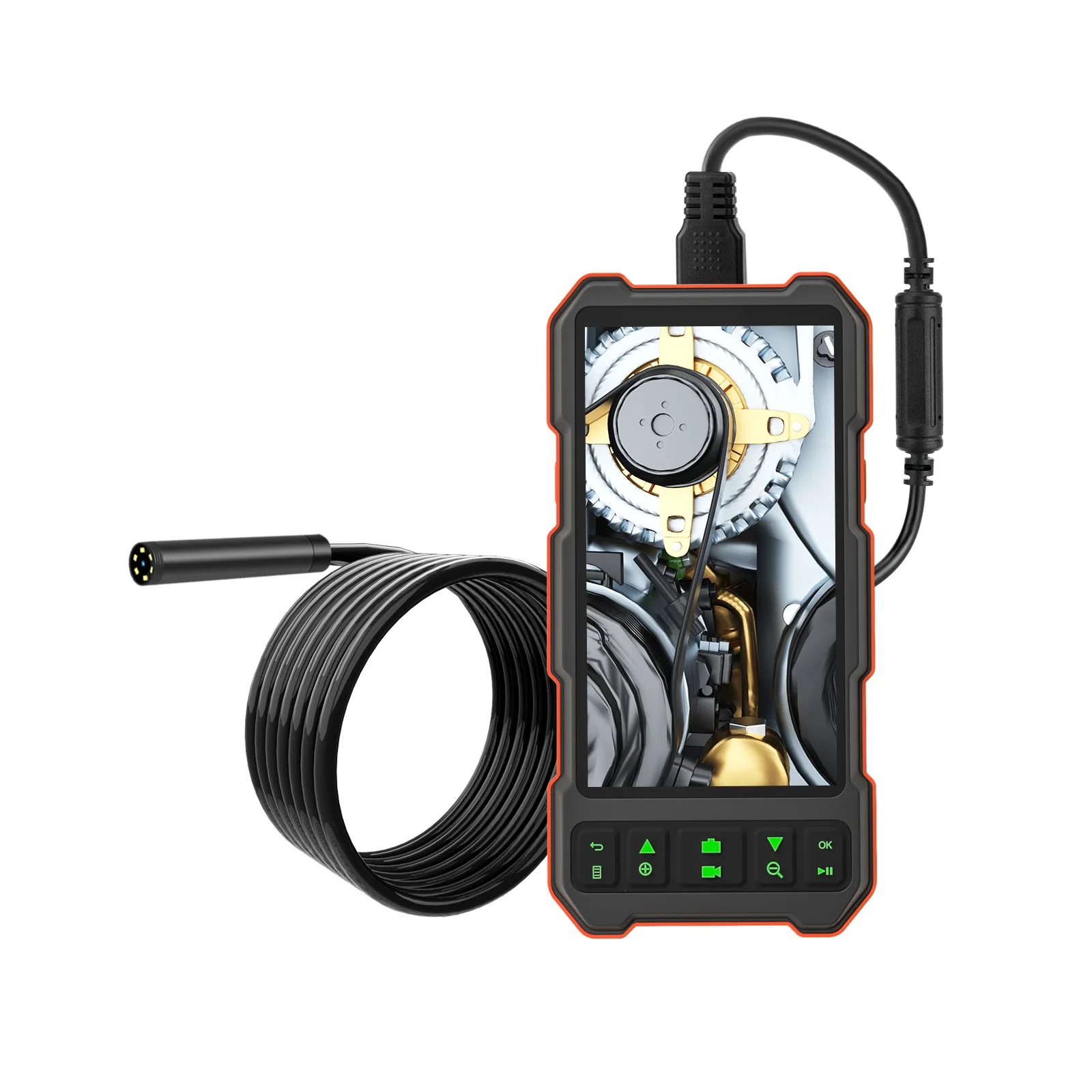T21 эндоскоп 4 5 дюймовым экраном 8 мм объектив 1080P канализационных труб инспекции камеры водонепроницаемый гибкий кабель с ПВХ изоляцией промышленный