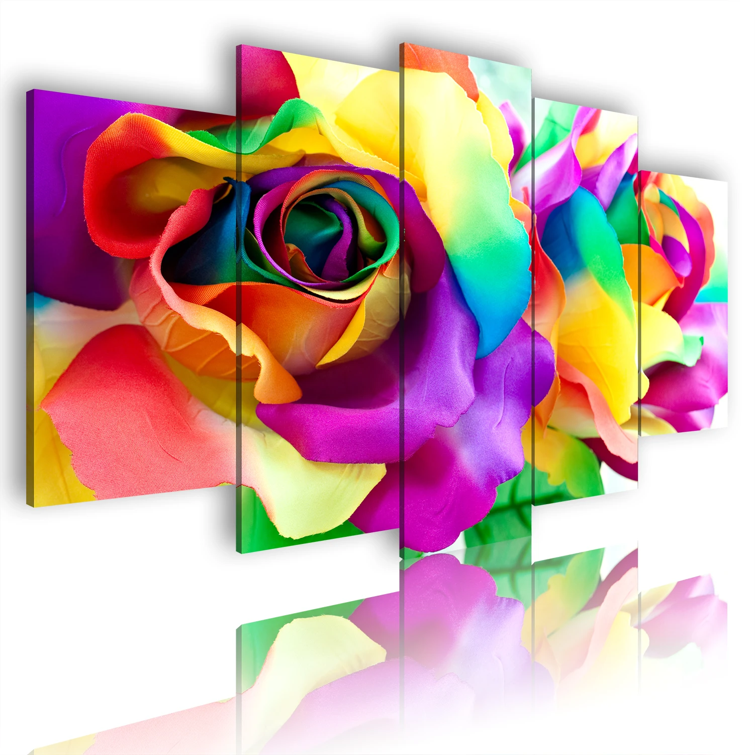 Art Wall Picture Home Good Canvas Abstract Flower 5 Panel European Decor Modern Beauty Oil Painting