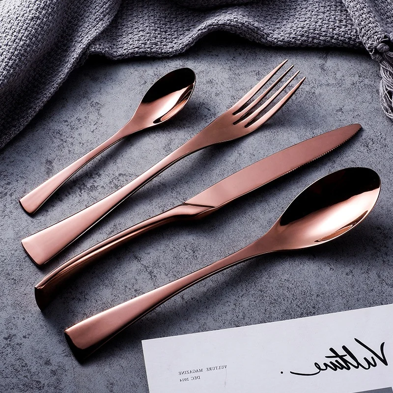 
Restaurant Reusable Rose Gold Royal Stainless Steel High Quality Wholesale Cutlery 