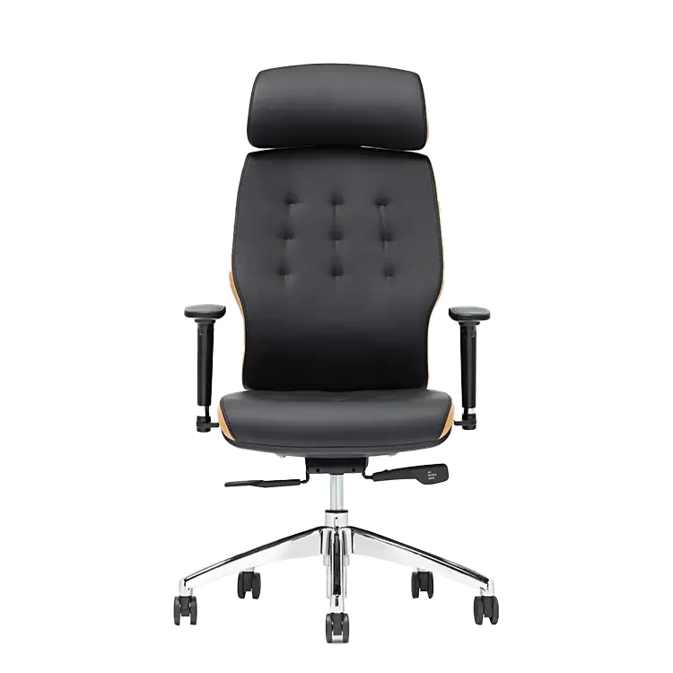 High Back Guest Armrest Swivel Ergonomic Adjustable Pu Offical Leather Office Chair