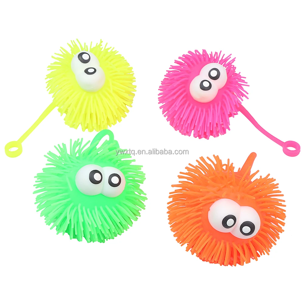 Fidget Toy Plastic Anti-stress Anxiety Relief Ball Bulge Big Eyes Inflatable Light up Splat Puffer ball toy