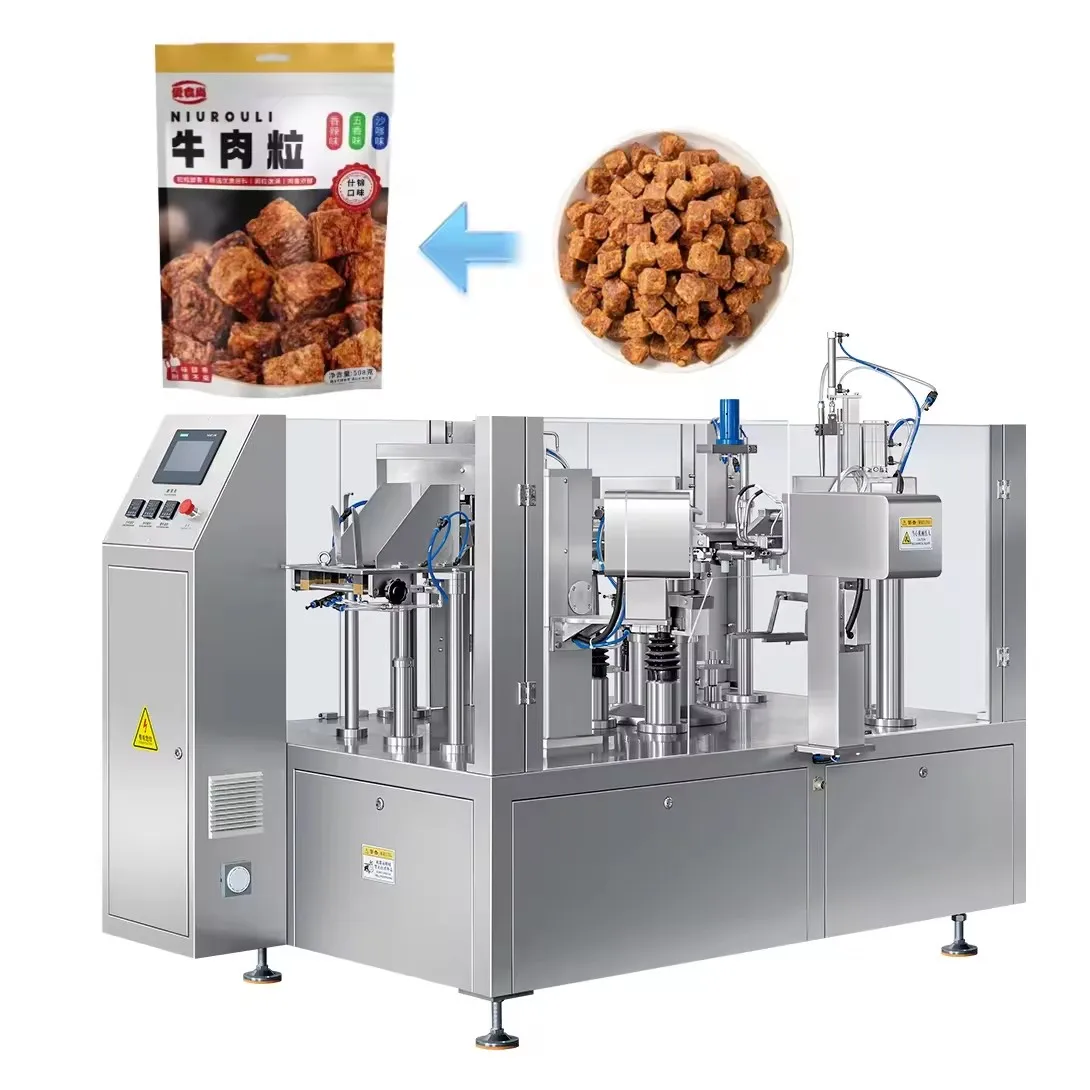 Fully Automatic Granule Doypack Packaging Machines Beef Jerky Pouch Packing Bagging Machine