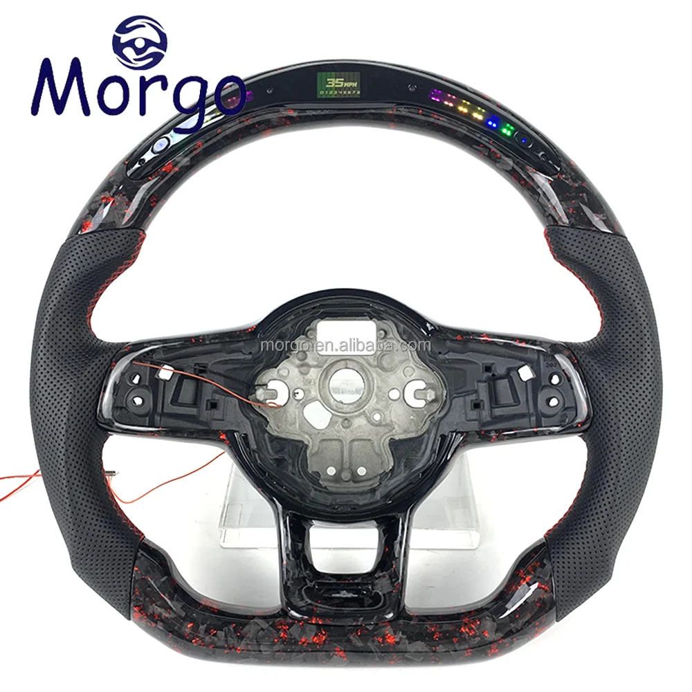Customized LED Carbon Fiber interior accessories fit for VW Volkswagen Golf MK 5 6 7 8 7.5 6R 7R 8R Gti car steering wheel