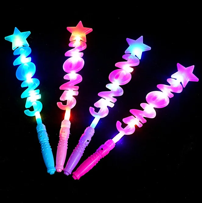 2025 LED Flashing Magic Stick New Year Plastic Light up Toys Wand Cheering Props for Concert Evening Party Supplies
