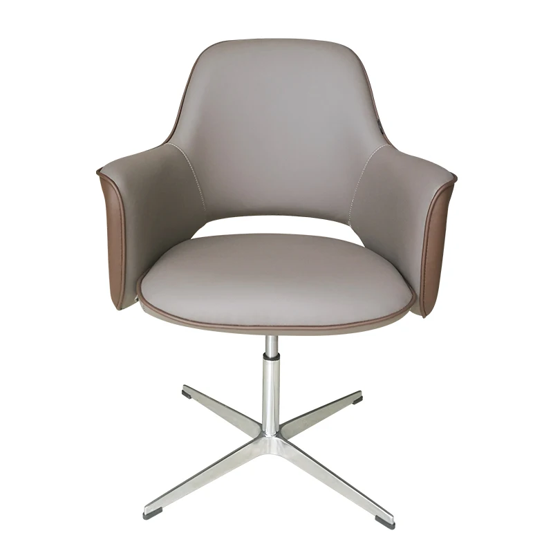 Factory Wholesale Adjustable PU Leather Swivel Office Chair With Aluminum Legs
