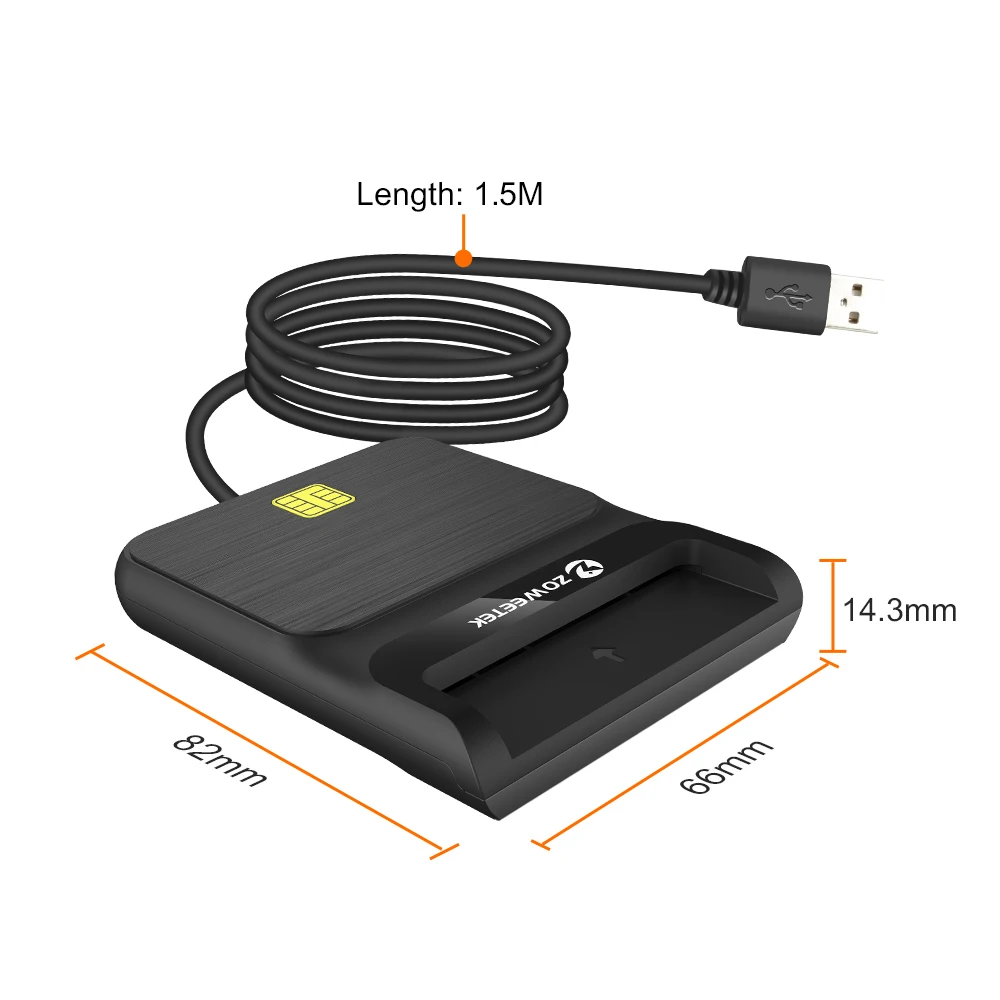 2022 NEW Zoweetek EMV USB2.0 IC ID Smart Card Reader ISO 7816 Credit Smart Card Reader with SDK ZW12026-9