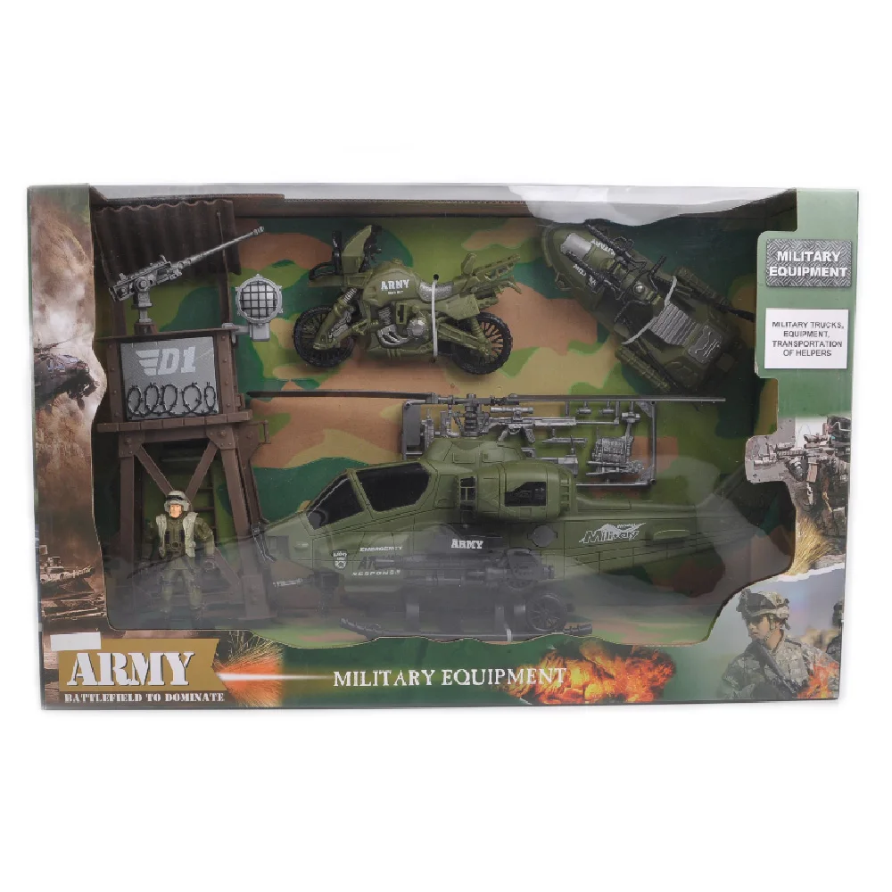 Amazon Hot Seller quality pretend toy military play set toy soldier plastic military base army toys for boys