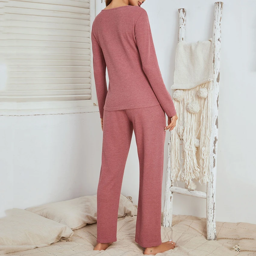 Supplier custom summer long sleeve elegant sleepwear pijama femme for women nightwear cosy modest family ladies sleepwear