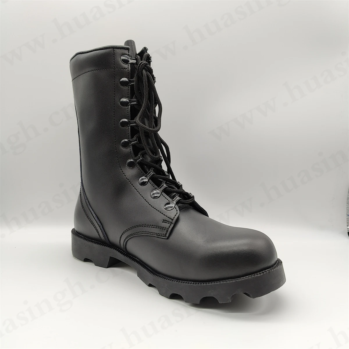WCY,Altama series black full leather panama style sole jungle boots lightweight