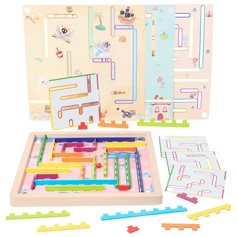 New Arrivals Children Creative Wooden Bead Maze Combination Toys Montessori Educational Logic Thinking Ability Toys For Kids
