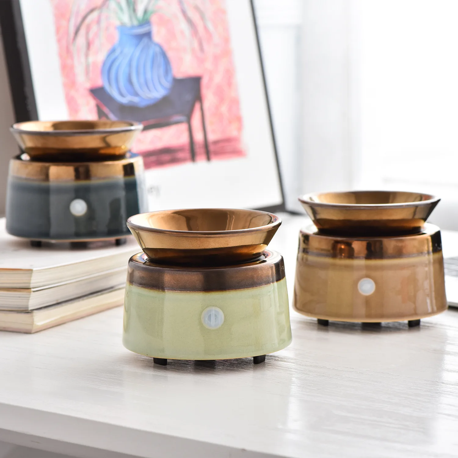 Ceramic Candle Wax Warmer Home Fragrance Diffuser Candle Wax Electric Melter and Fragrance Warmer for Warming Scented Candles