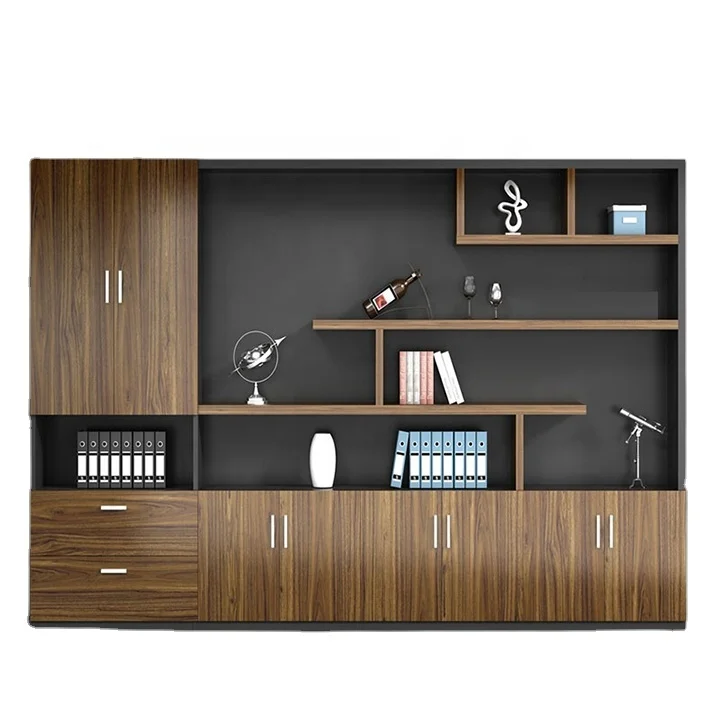 LANRAN Modern Fireproof MFC Panel Filing Cabinet Lock Wood Home Office Furniture