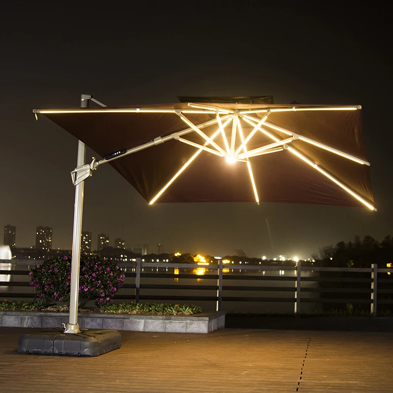 Glamping wholesale big umbrella outdoor parasol led cantilever garden umbrella outdoor parasols for restaurants