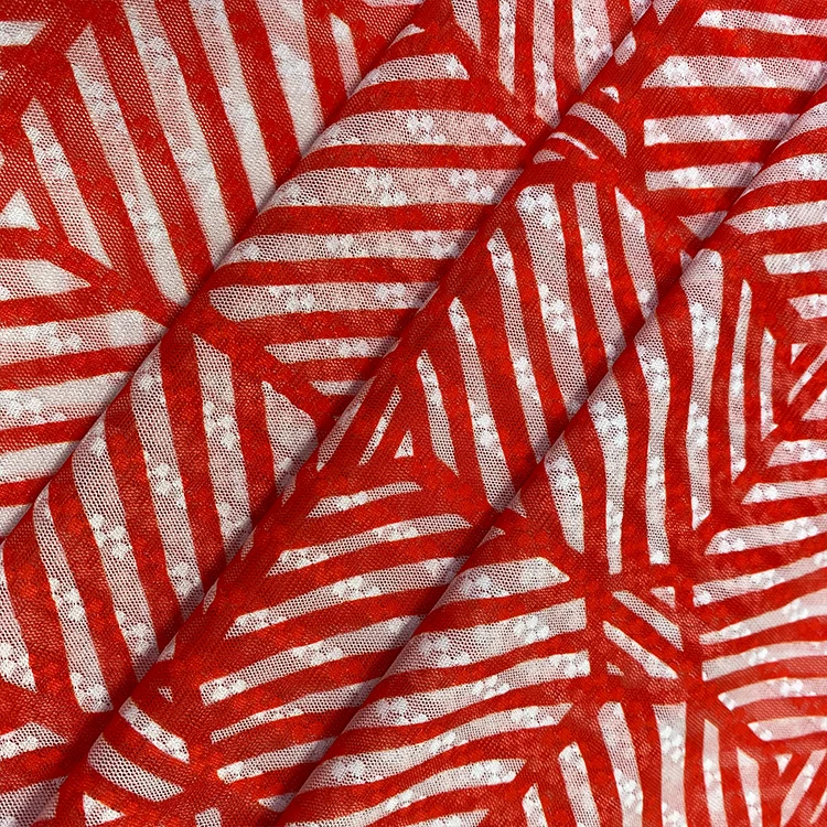 Elastic 4 Way Stretch Nylon Spandex Knitted Printing Mesh Fabric For Bikini