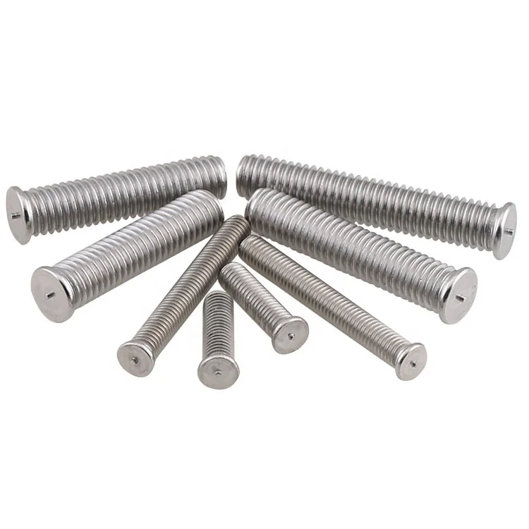 Factory customized stainless steel sopper plated CD flanged fully threaded capacity discharge spot welding screw studs