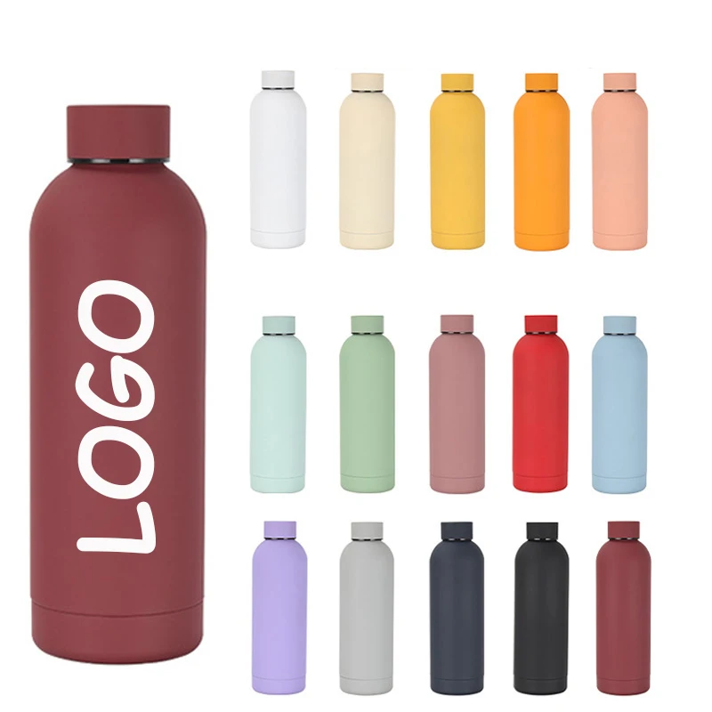 2023 New Design Custom Print Eco Friendly Kids 500ml Vaccum Insulated Bpa Free Small Mouth Stainless Steel Water Bottle For Men