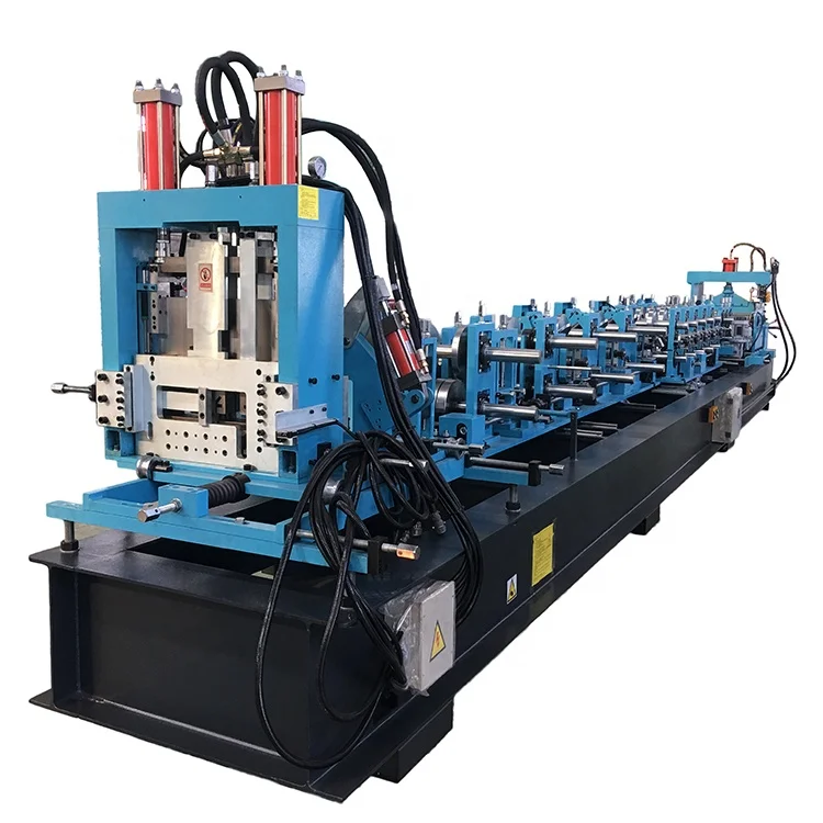Hydraulic Post Cutting and Hole Punching CZ Purlin Roll Forming Machine