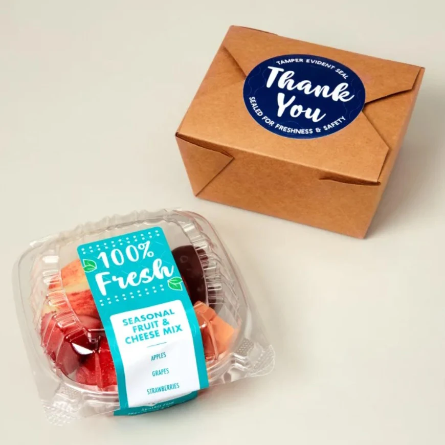 Наклейки для упаковки продуктов быстрого питания