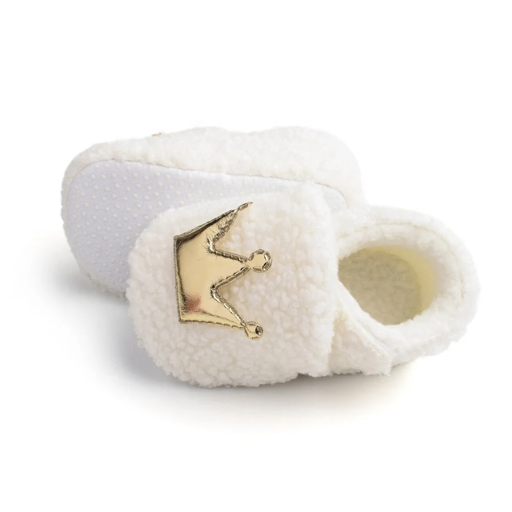 
Winter models easy to wear and take off the crown hairy baby cotton shoes 