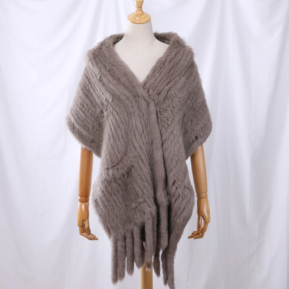 Роскошные женские шарфы из натурального кроличьего меха с кисточками женские шарфы осень-зима женская меховая накидка шали шарфы