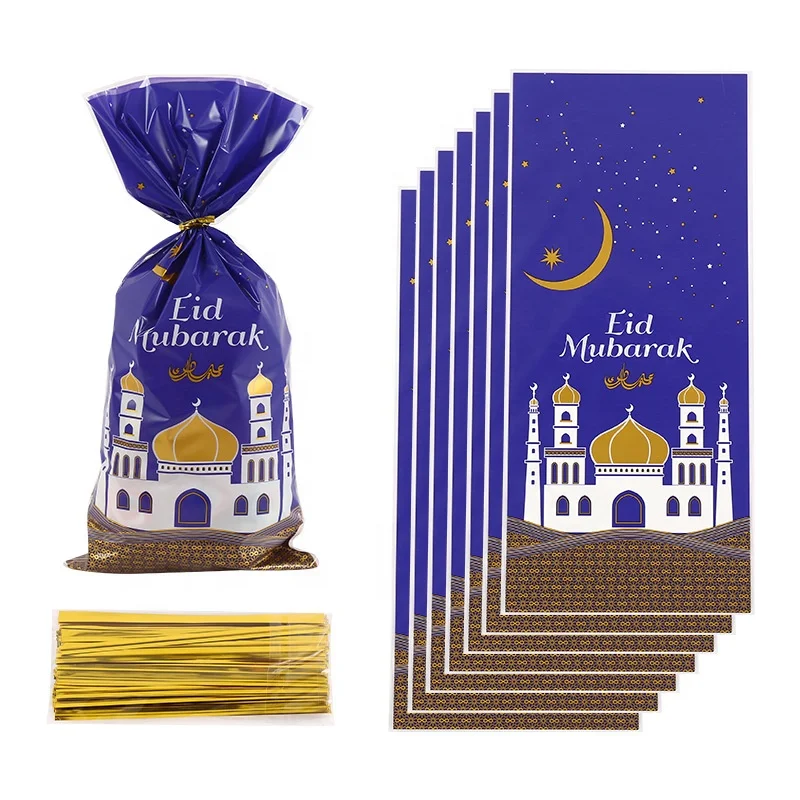 Новое поступление 100 шт. праздничные сумочки Eid Mubarak принадлежности для Рамадана карема мусульманские