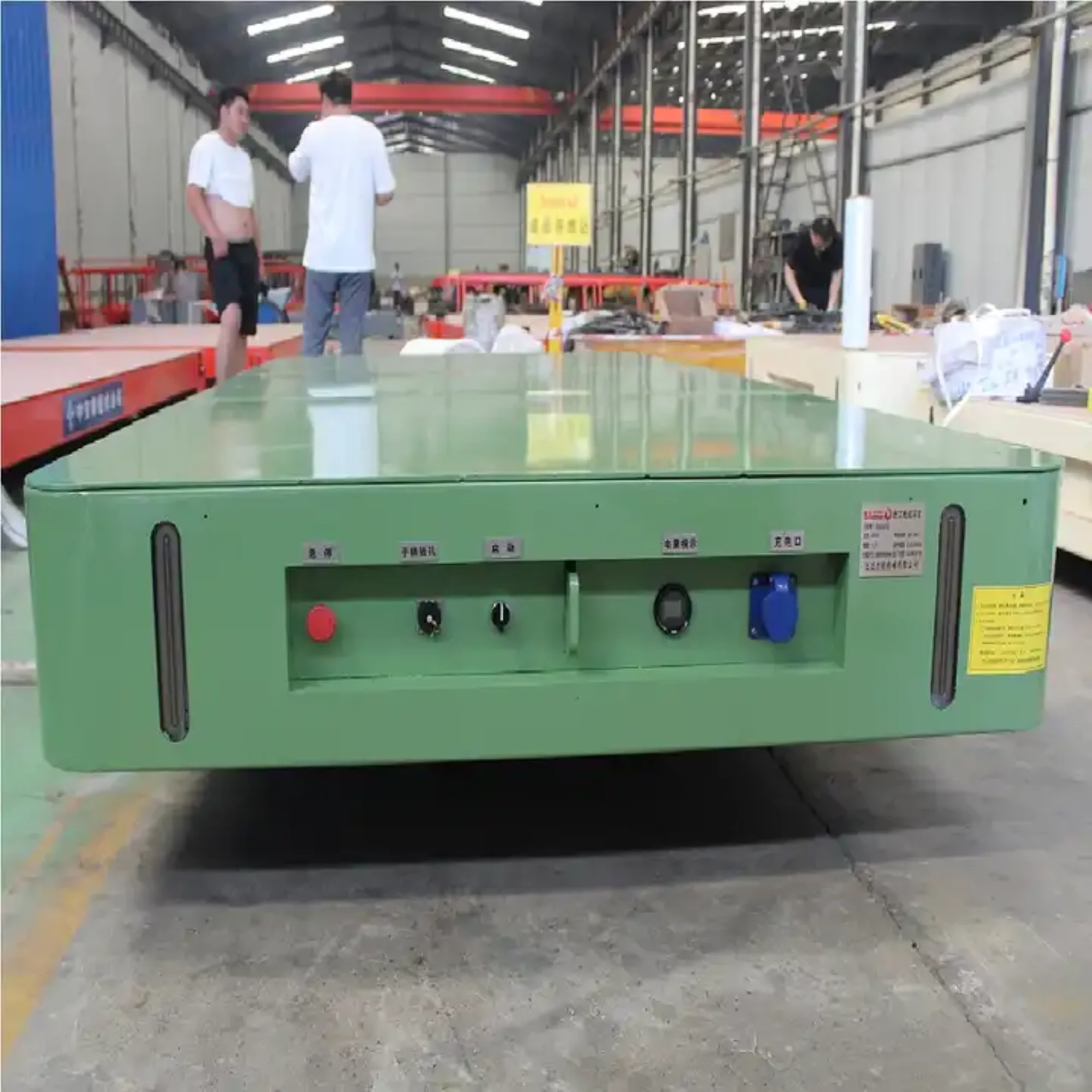 40Ton Electric transfer cart heavy duty flat trolley mobile material handling equipment warehouse workshop transport vehicle