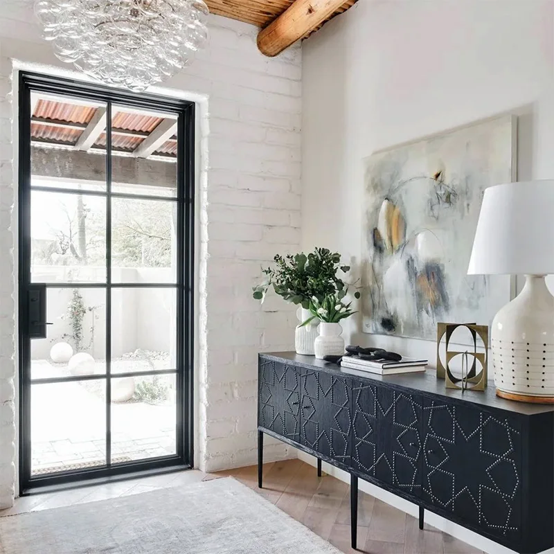 Custom Double Steel Framed Glass Doors French Interior Doors with Glass