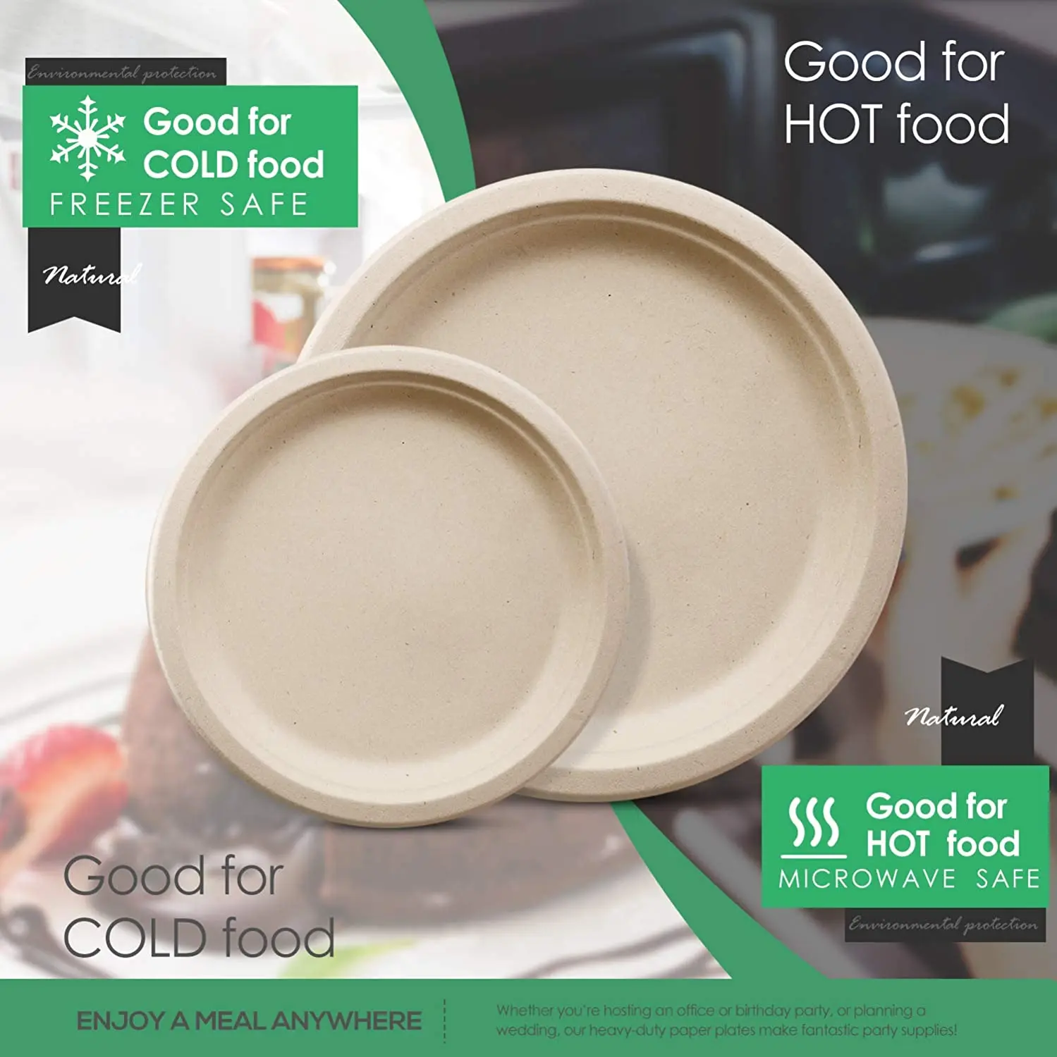 Customizable Disposable Biodegradable Sugarcane Bagasse Meat Fruit Packing Trays