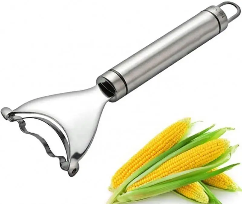 Corn Stripper Cob Slicer Peeler Thresher Tool Corn Cobber Corn Zipper Stainless Steel Vegetable Peeler and Kernel Cutter