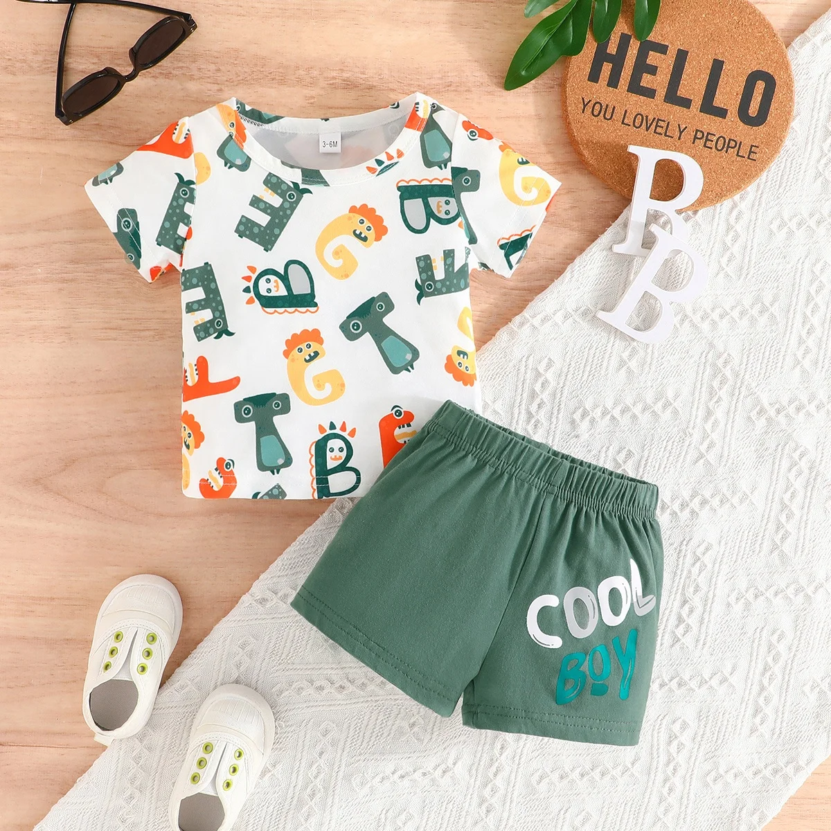 New Premium Summer Baby Clothing Sets New Born Baby Fashion Letter printing Short Sleeve +Shorts Baby Boy Clothing Sets