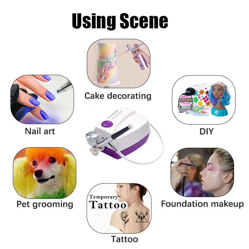 Novelty electric hair dye airbrush set for makeup