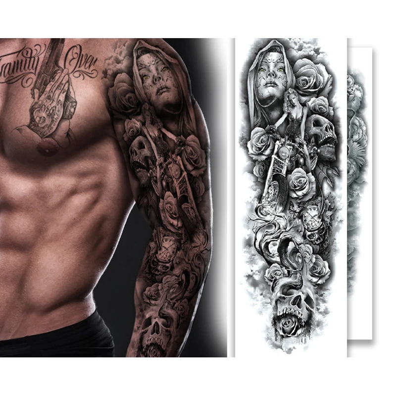 Hot Sale Cheap Price Eco-friendly Full Arm Larger Temporary Tattoo Sticker For Men and Women