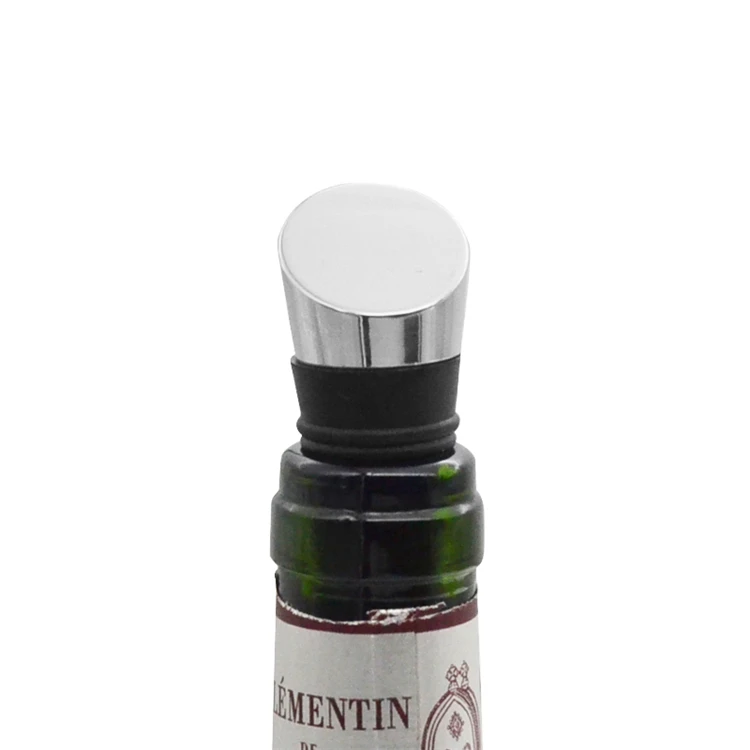 
#20001 Well designed zine alloy rubber reusable wine bottle stopper 