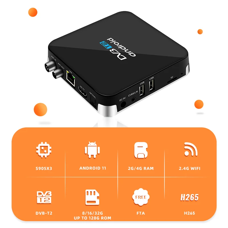 Best Hybrid android dvbt2 tv box 4K DVB-T2 Combo TV Receiver android 9 STB 4K HD dvbt2 ott tv box
