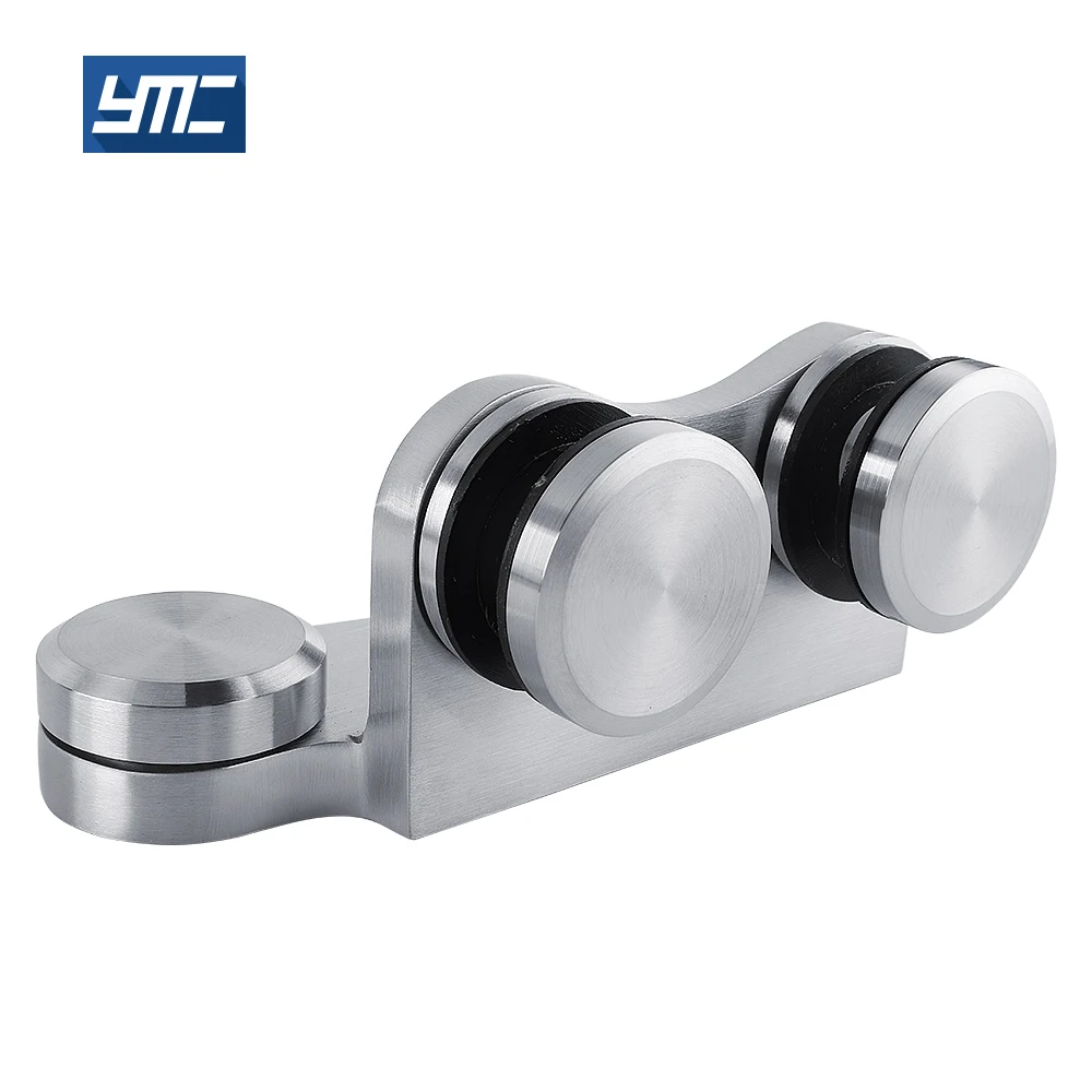 Easy Install Stainless Steel 304 Brushed Offset Bottom Patch Fitting Floor Clip Glass Door Clamp